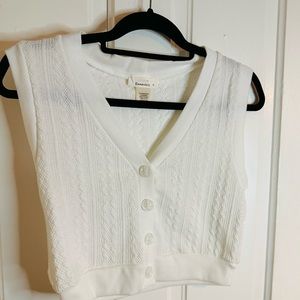 White Crochet Vest | size: S | wore once